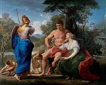 Pompeo Girolamo Batoni - Bilder Gemälde - Hercules at the crossroads between Virtue and Pleasure