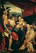 Pompeo Girolamo Batoni - Bilder Gemälde - Madonna and Child with Two Saints