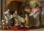 Pompeo Girolamo Batoni - Bilder Gemälde - Pope Benedict XIV presenting the Encyclical 'Ex Omnibus' to the Comte de Stainville