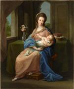 Pompeo Girolamo Batoni  - Bilder Gemälde - Portrait of the Marchioness of Headfort Holding Her Daughter Mary