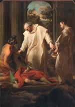 Pompeo Girolamo Batoni  - Bilder Gemälde - The Blessed Bernardo Tolomei Attending a Victim of the Black Death