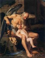 Pompeo Girolamo Batoni  - Bilder Gemälde - Time Clipping the Wings of Cupid