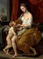 Pompeo Girolamo Batoni  - Bilder Gemälde - Venus and Cupid