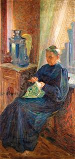 Umberto Boccioni  - Bilder Gemälde - Portrait of Madame Sophie Popoff