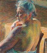 Umberto Boccioni  - Bilder Gemälde - Rückenakt im Gegenlicht
