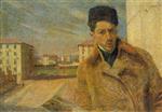 Umberto Boccioni  - Bilder Gemälde - Self-Portrait