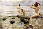 Paul Gustave Fischer - Bilder Gemälde - A Morning Dip