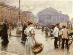 Paul Gustave Fischer - Bilder Gemälde - A View of Kongens Nytorv, Copenhagen