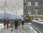 Paul Gustave Fischer - Bilder Gemälde - A Winters Day near Dagens Nyheder Copenhagen