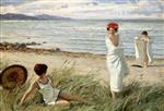 Paul Gustave Fischer - paintings - After the Swim at Hornbaek Beach, Denmark