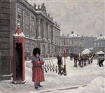 Paul Gustave Fischer - Bilder Gemälde - Amalienborg Palace in Winter, Copenhagen-2