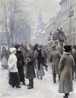 Paul Gustave Fischer - Bilder Gemälde - At the Holy Spirit Church Copenhagen