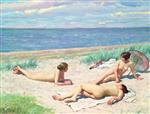 Bild:Bathers on a beach