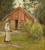 Paul Gustave Fischer  - Bilder Gemälde - Farmyard-2