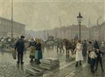 Paul Gustave Fischer  - Bilder Gemälde - Fish market at Gammel Strand, Copenhagen