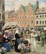 Paul Gustave Fischer  - Bilder Gemälde - From Højbro Plads and Amagertorv Copenhagen