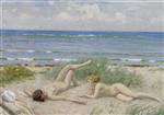Paul Gustave Fischer  - Bilder Gemälde - Girls on the beach, Båstad