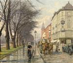 Paul Gustave Fischer  - Bilder Gemälde - Jagtvej set mod Vibenhus Runddel