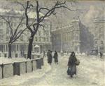Paul Gustave Fischer  - Bilder Gemälde - Kongens Nytorv, Copenhagen in Winter