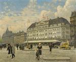 Paul Gustave Fischer  - Bilder Gemälde - Nytorv set mod hotel D’Angleterre