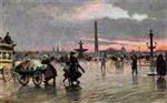 Paul Gustave Fischer  - Bilder Gemälde - Place de la Concorde in Paris