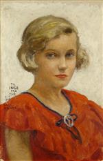 Paul Gustave Fischer  - Bilder Gemälde - Portrait of the artist's daughter, Inge