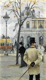 Paul Gustave Fischer  - Bilder Gemälde - Scene from Copenhagen