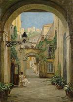 Paul Gustave Fischer  - Bilder Gemälde - Street in Naples