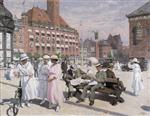 Paul Gustave Fischer  - Bilder Gemälde - Sunshine at Rådhuspladsen Copenhgen