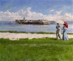 Paul Gustave Fischer  - Bilder Gemälde - The Conversation, Helgoland