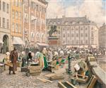 Paul Gustave Fischer  - Bilder Gemälde - The fishing wives at Gammel Strand Copenhagen