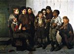 John George Brown - Bilder Gemälde - A Jolly Lot