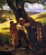 John George Brown - Bilder Gemälde - A Sure Thing