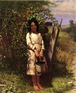 John George Brown - Bilder Gemälde - Blackberry Picking