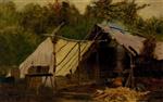 John George Brown - Bilder Gemälde - Camp in the Maine Woods, No. 3