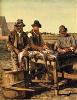 John George Brown - Bilder Gemälde - Cleaning the Catch