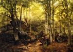 John George Brown  - Bilder Gemälde - Deerhunter in the Woods