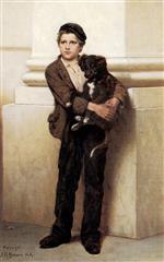 John George Brown  - Bilder Gemälde - Frank and His Dog