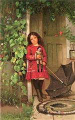 John George Brown  - Bilder Gemälde - Girl with Doll