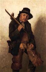 John George Brown  - Bilder Gemälde - He Toils at Eighty