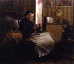 John George Brown  - Bilder Gemälde - Home Comfort