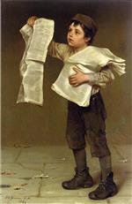 John George Brown  - Bilder Gemälde - Newsboy