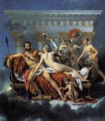 Jacques Louis David - paintings - Mars Disarmed by Venus and the Three Graces