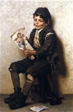 John George Brown  - Bilder Gemälde - Paddy's Valentine