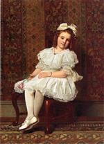 John George Brown  - Bilder Gemälde - Portrait of Miss Gibson
