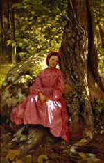 John George Brown  - Bilder Gemälde - Resting in the Woods