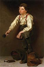 John George Brown  - Bilder Gemälde - Shoe Shine Boy