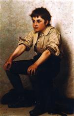 John George Brown  - Bilder Gemälde - Shoeshine Boy