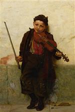 John George Brown  - Bilder Gemälde - Street Musician