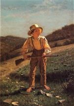 John George Brown  - Bilder Gemälde - The Anxious Moment